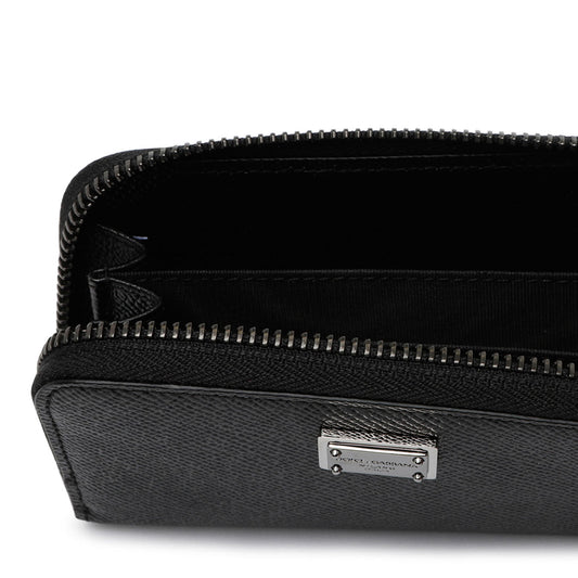 DOLCE & GABBANA Premium Vitello Leather Mini Wallet for Men