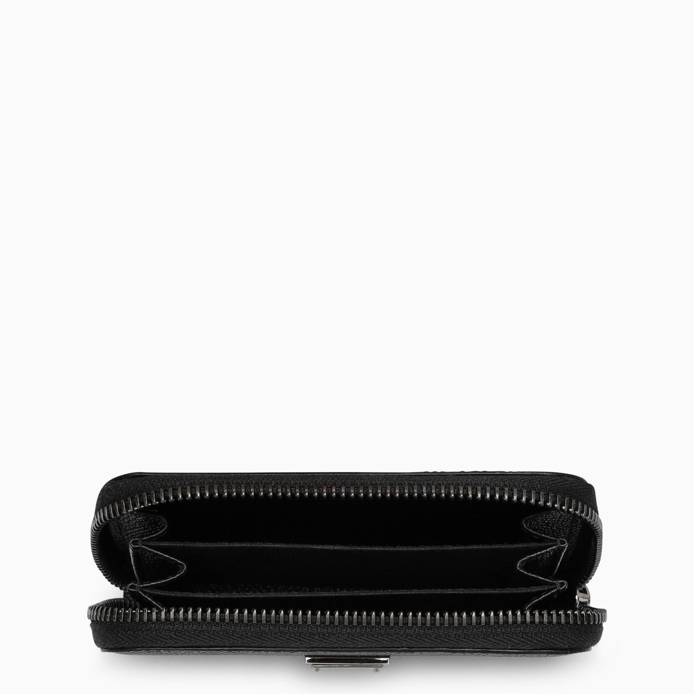 Dolce & Gabbana Black Dauphine Leather Zipped Wallet