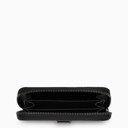 Dolce & Gabbana Black Dauphine Leather Zipped Wallet