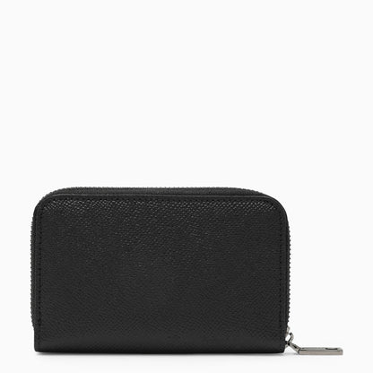 Dolce & Gabbana Black Dauphine Leather Zipped Wallet