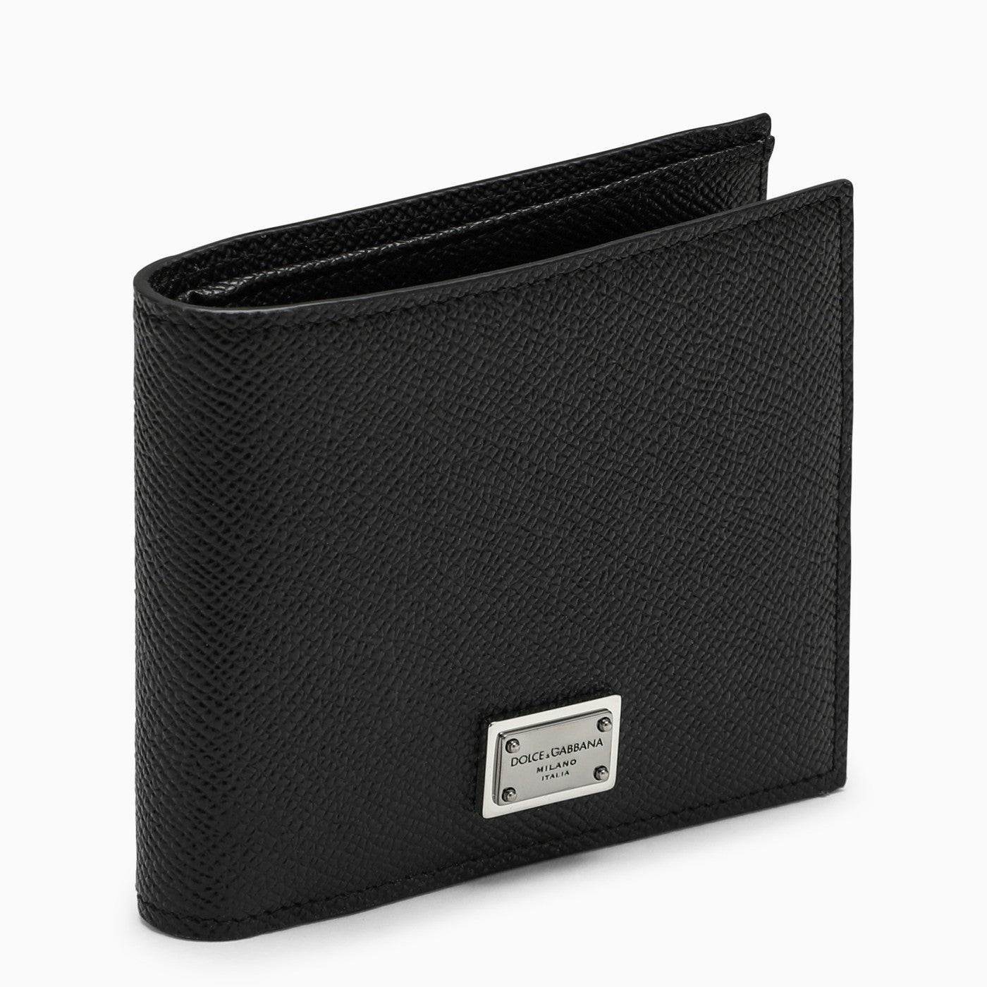 Dolce & Gabbana Black Leather Bi Fold Wallet