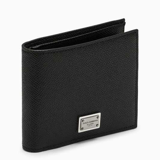 Dolce & Gabbana Black Leather Bi Fold Wallet