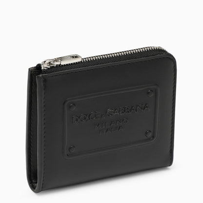 Dolce&Gabbana Black Leather Card Holder With Logoed Plaque