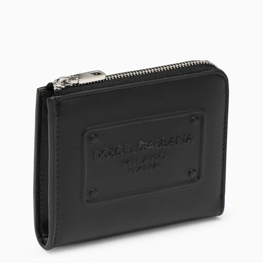Dolce&Gabbana Black Leather Card Holder With Logoed Plaque