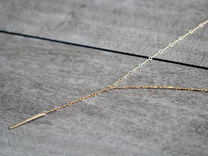 Scalloped Bar Lariat Necklace