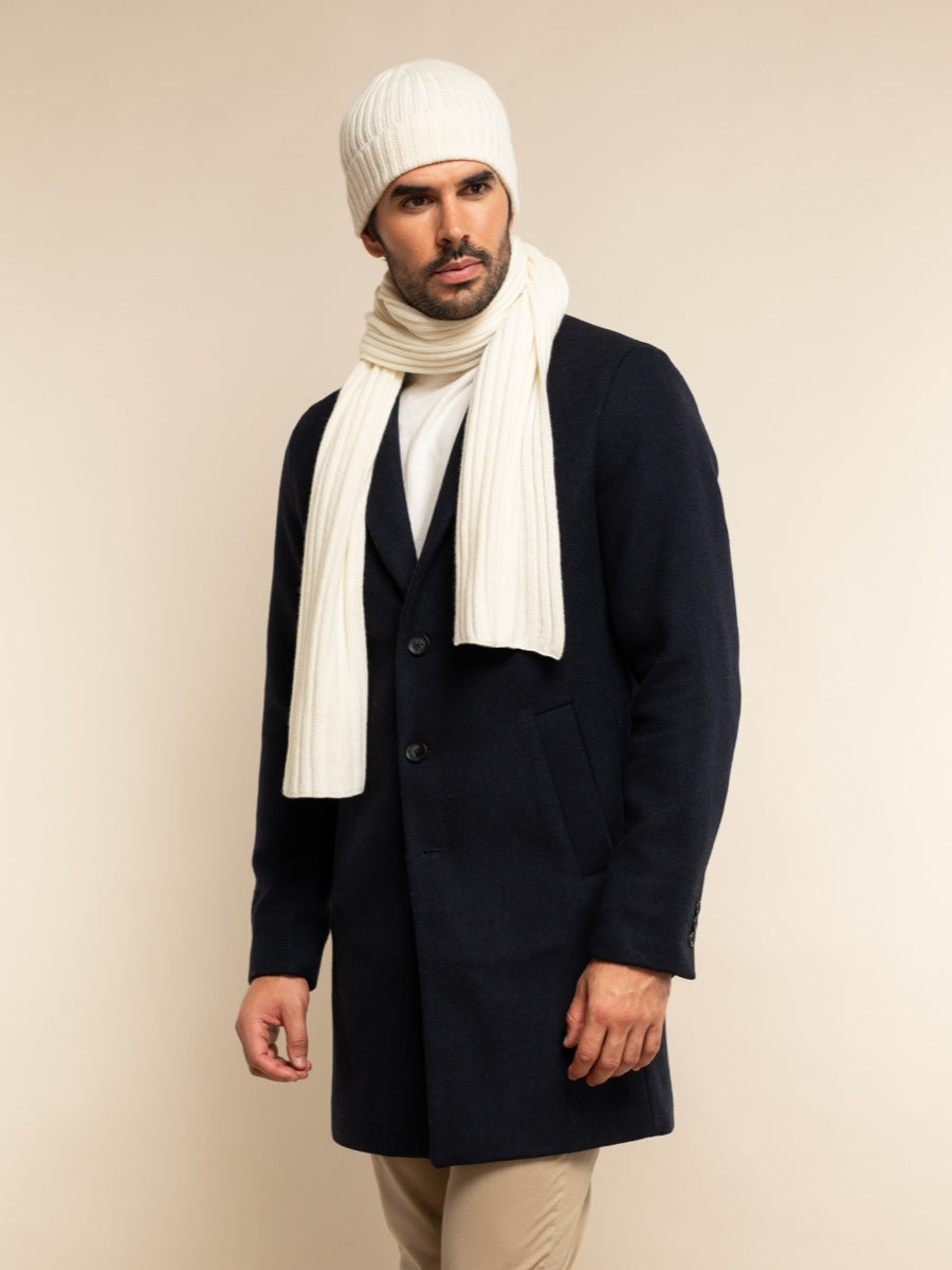 Milano (cream) - Italian 100% cashmere ribbed beanie (unisex) — photo 10 of 10