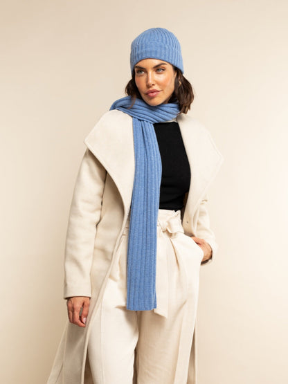 Milano (light blue) - Italian 100% cashmere ribbed beanie (unisex) — photo 8 of 10