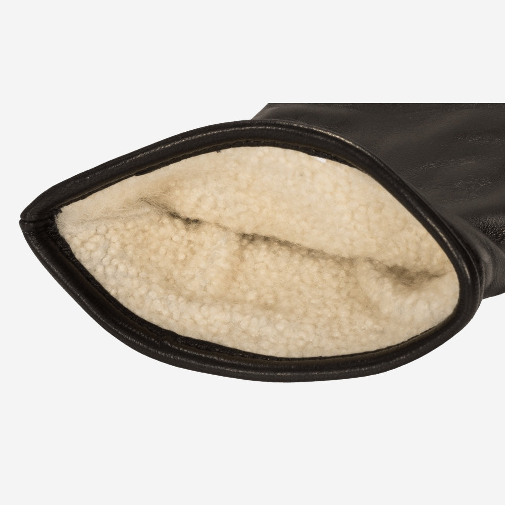 Bella (black) - Italian lambskin leather gloves with lambswool lining & touchscreen feature — photo 3 of 10