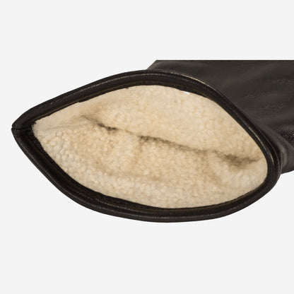 Bella (black) - Italian lambskin leather gloves with lambswool lining & touchscreen feature — photo 3 of 10