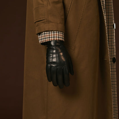 Bella (black) - Italian lambskin leather gloves with lambswool lining & touchscreen feature — photo 10 of 10