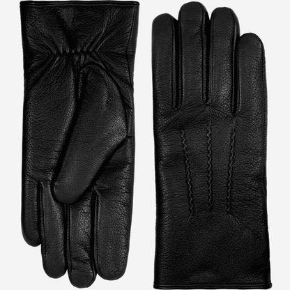 Benjamin (black) – Thick goatskin leather gloves with warm lambswool lining & touchscreen feature — photo 1 of 10