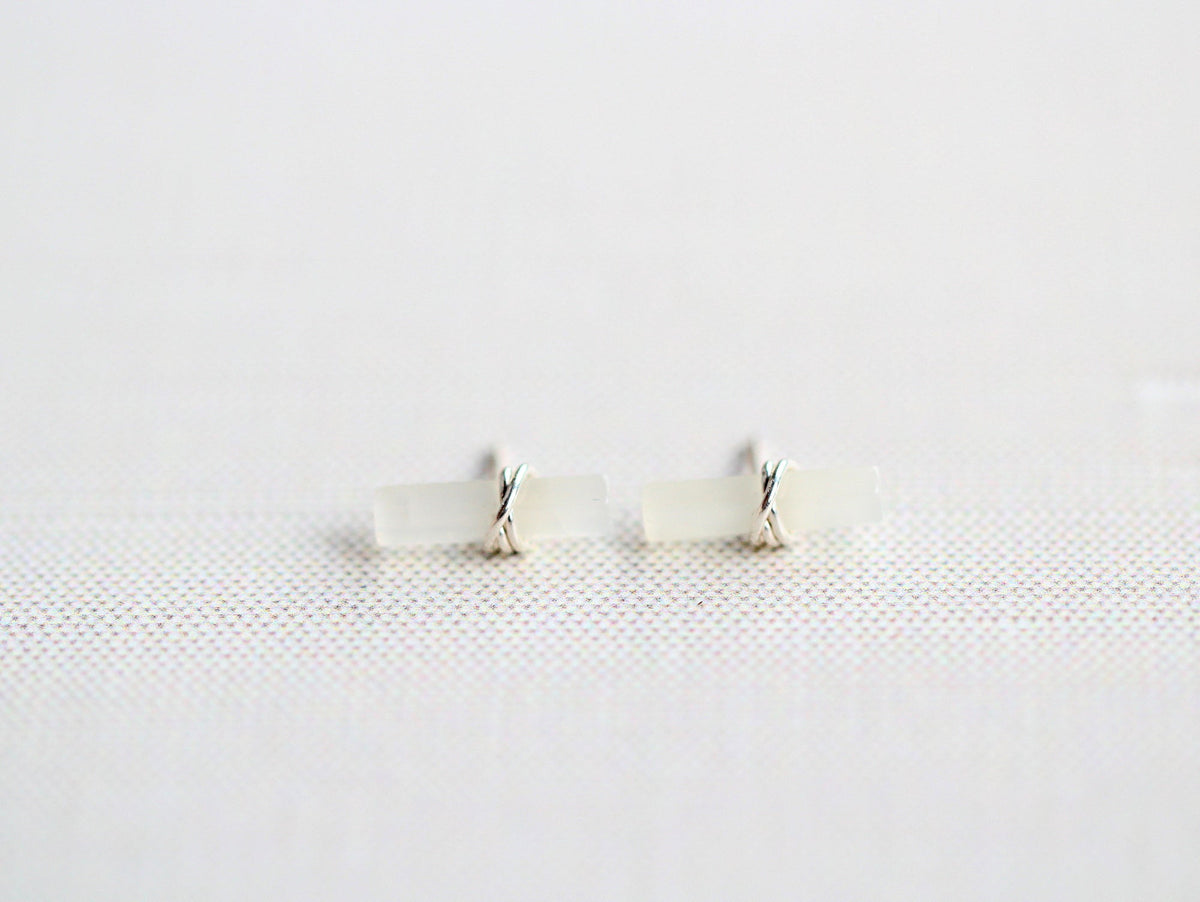 Birch Studs - Moonstone