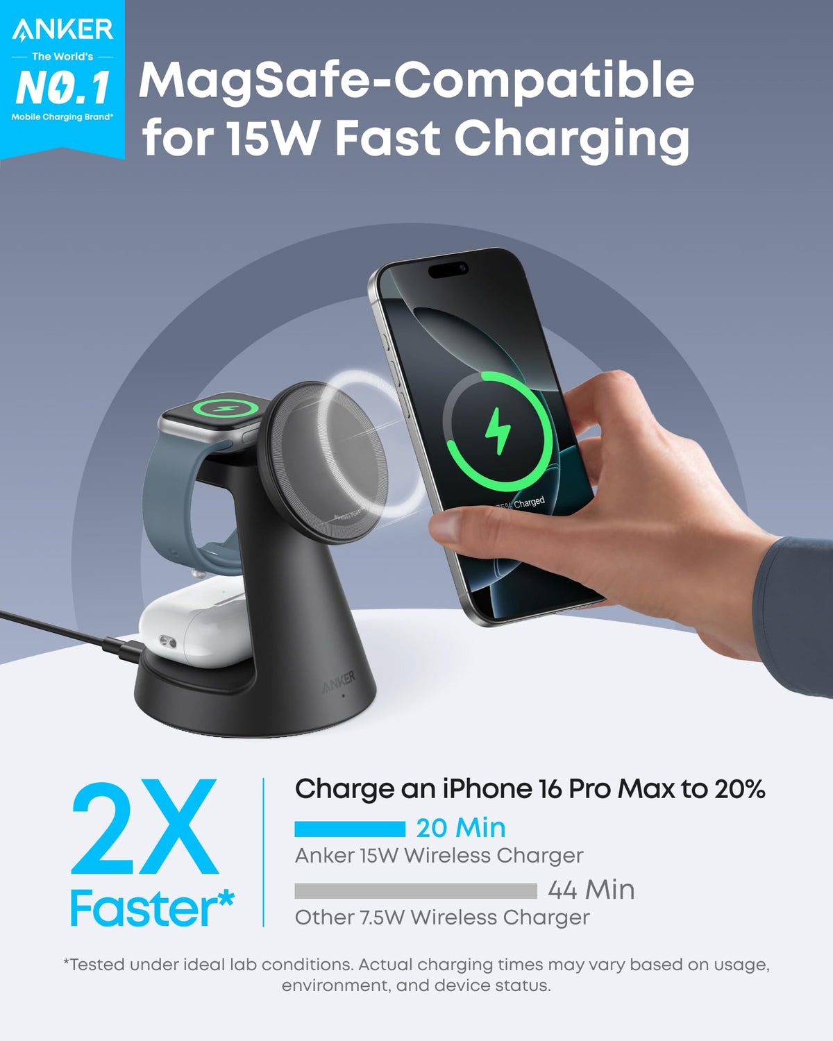 Anker MagGo Wireless Charging Station (3-in-1, Dock Stand) — photo 8 of 10