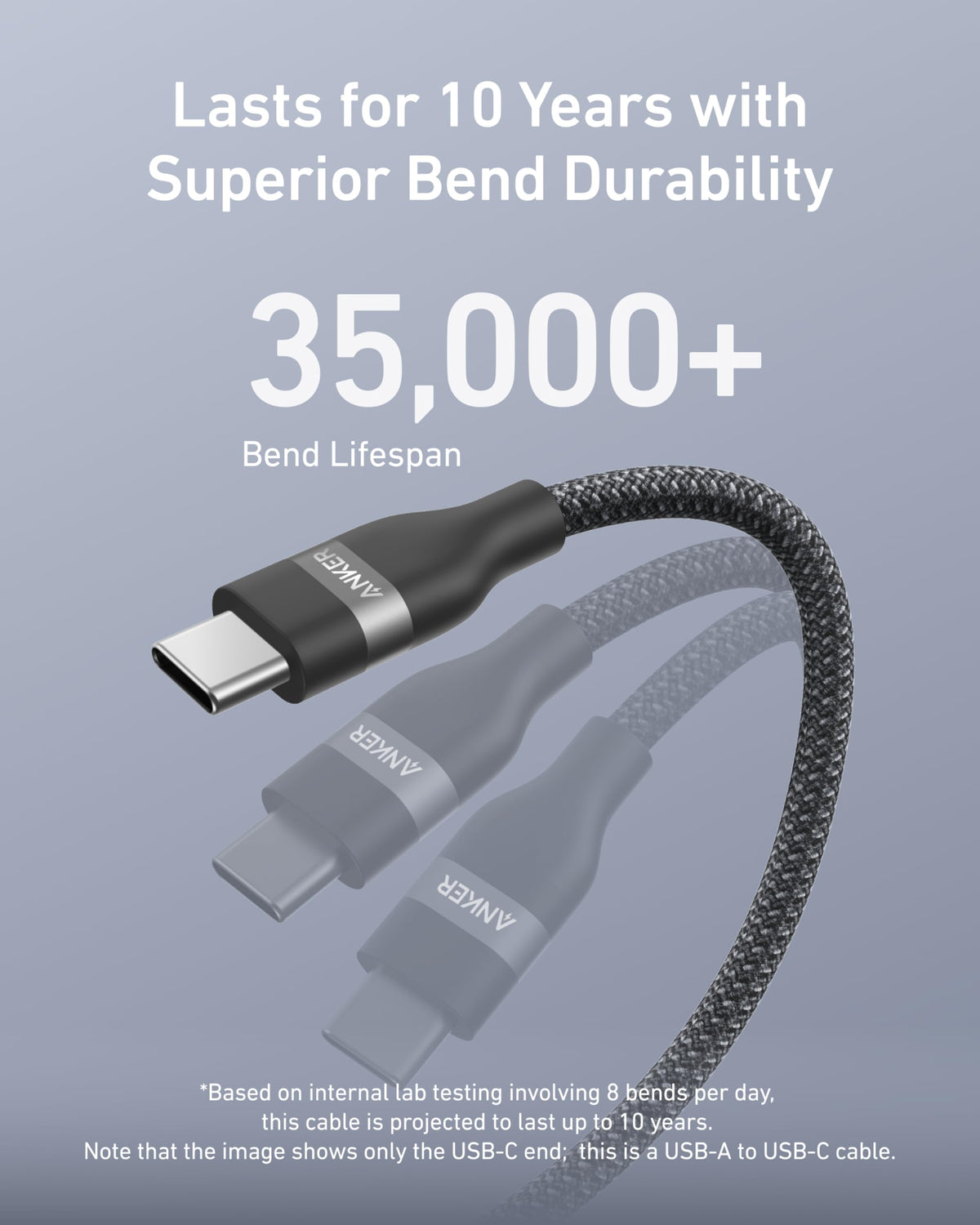 Anker USB-A to USB-C Cable (3 ft / 6 ft, Upcycled-Braided) — photo 3 of 10