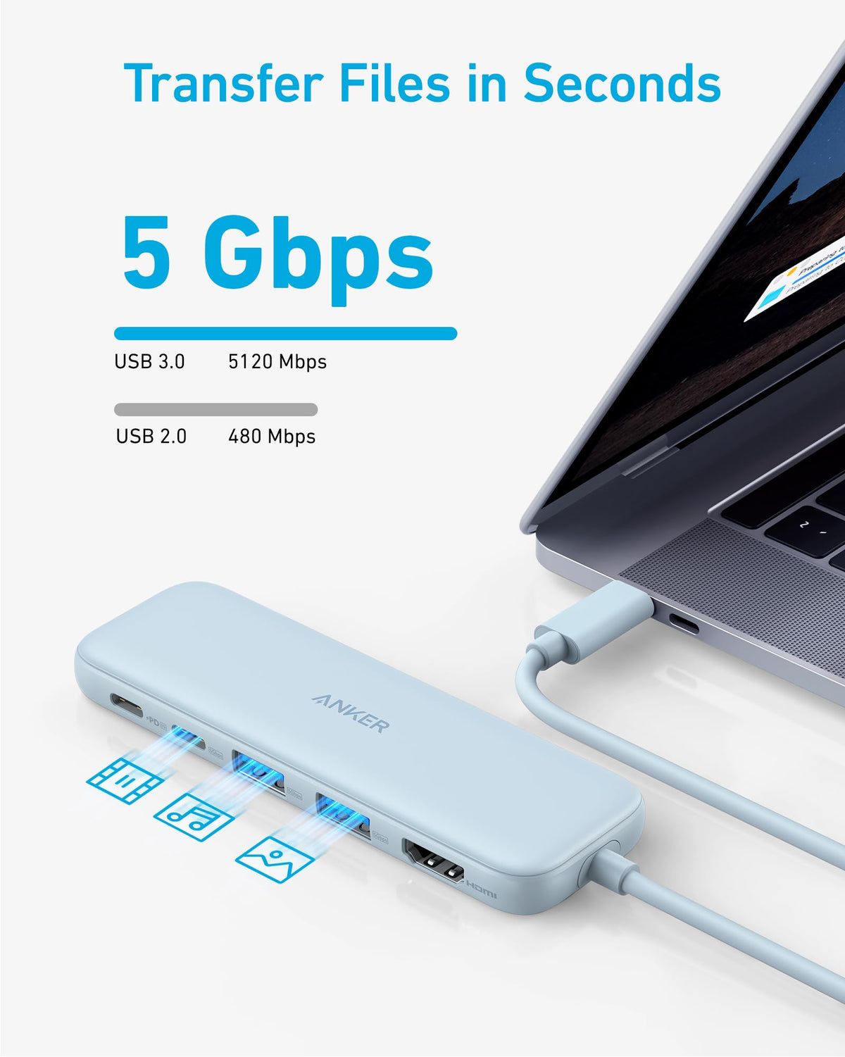 Refurbished Anker <b>332</b> USB-C Hub (5-in-1) — photo 10 of 10