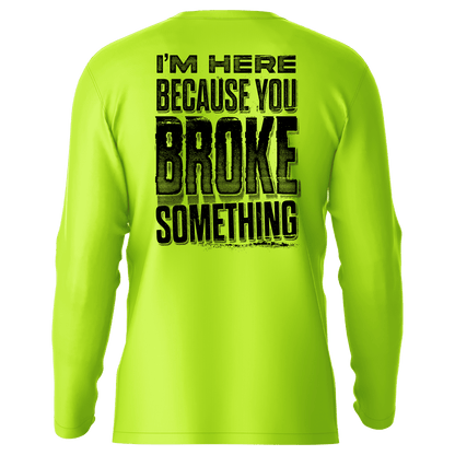 Broke Something - Hi-Visibility UPF 50 Long Sleeve Sun Shirt — photo 1 of 3