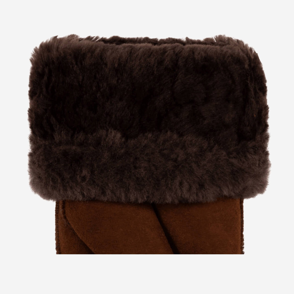 Brooke (brown) – Suede mittens with luxurious sheep fur lining — photo 3 of 10