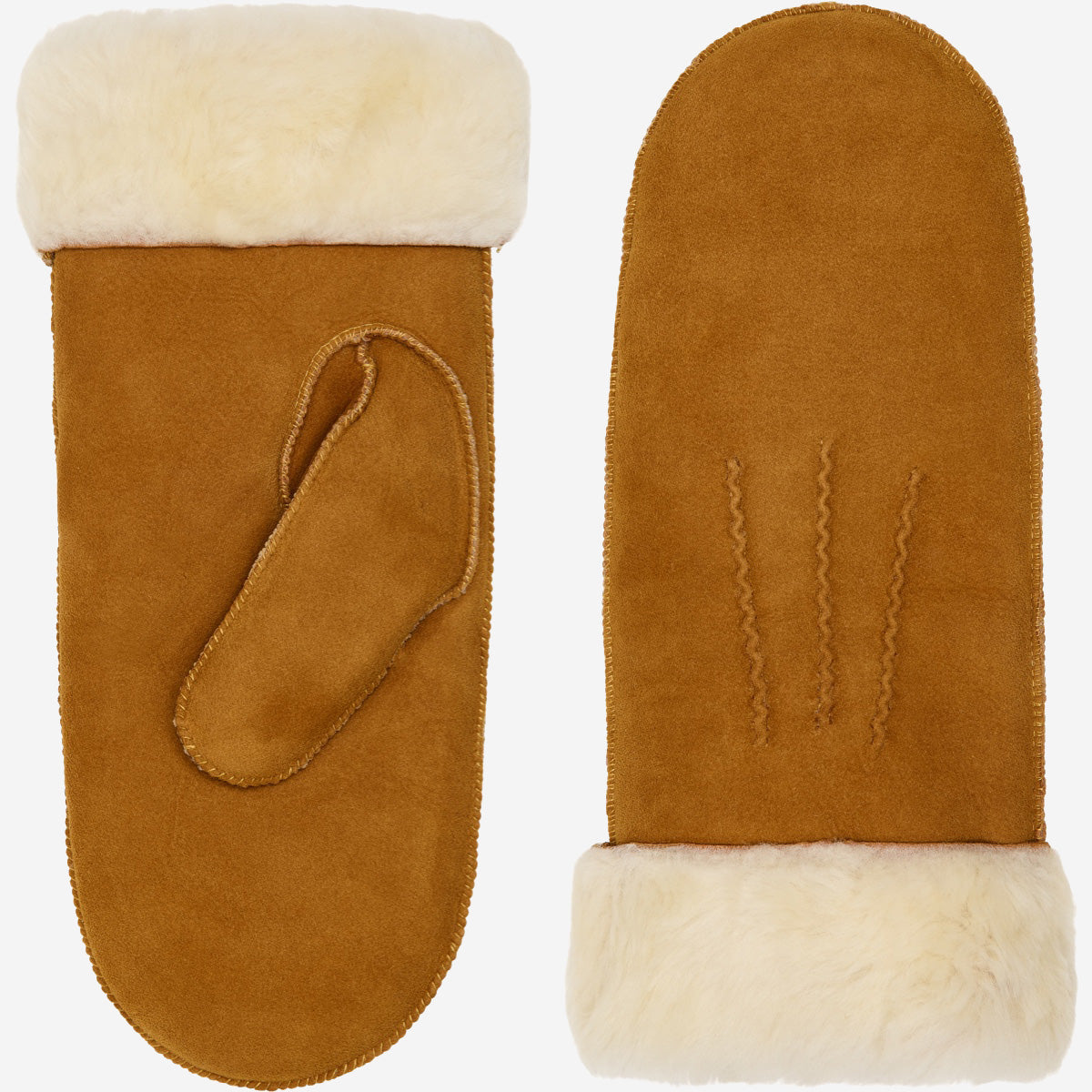 Brooke (camel) – Suede mittens with luxurious sheep fur lining — photo 1 of 6