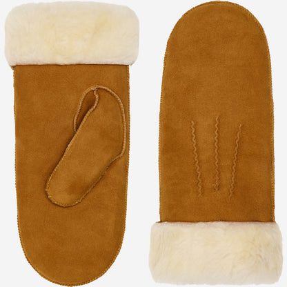 Brooke (camel) – Suede mittens with luxurious sheep fur lining — photo 1 of 6