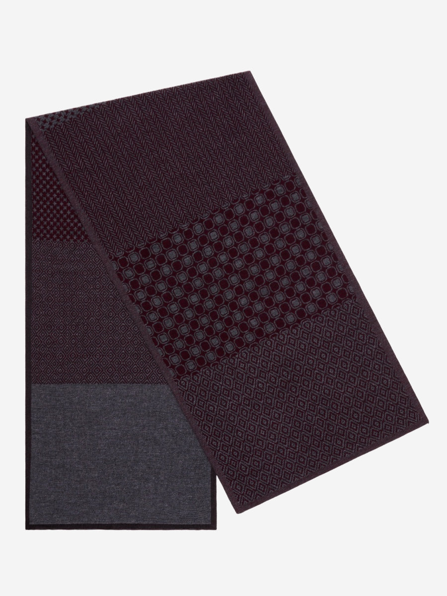 Bruno (grey/red) - Warm and soft Italian scarf from wool blend — photo 1 of 10