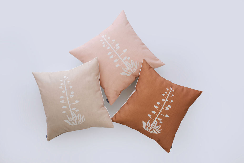 Agave Bloom Pink Linen Pillow, College Student Gift, Christmas Gift, Mother's Day Gift
