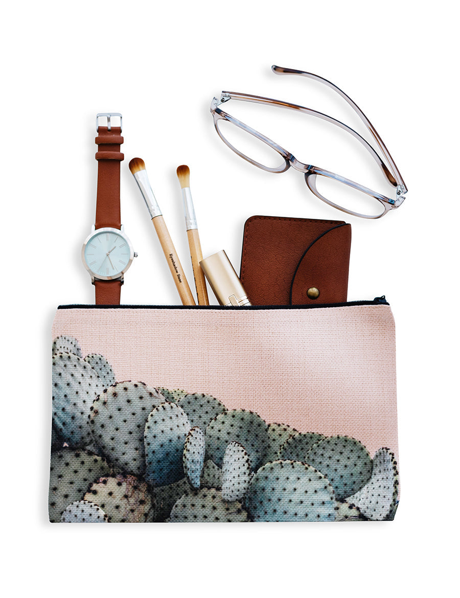 Prickly Pear Cosmetic Pouch, College Student Gift , Mother's Day Gift, Christmas Gift