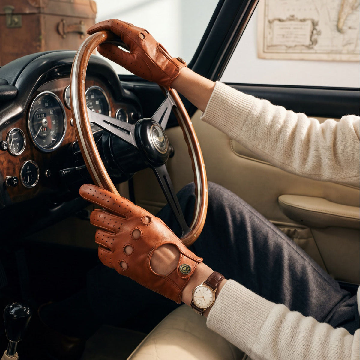 CD4010 (cognac) - Women's Italian leather driving gloves — photo 3 of 10