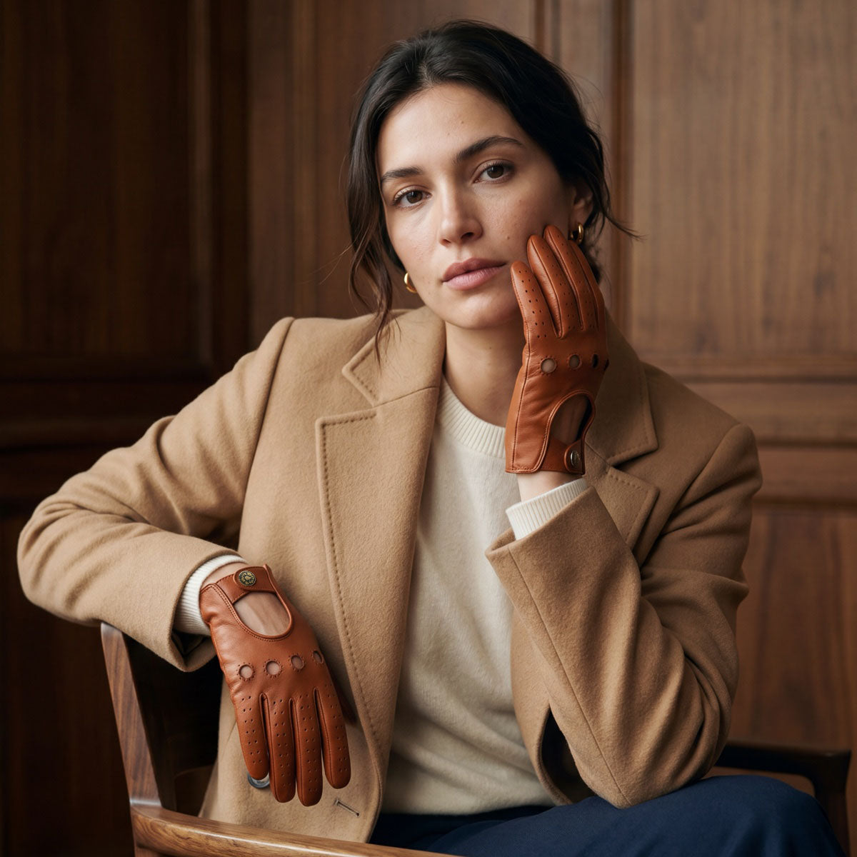 CD4010 (cognac) - Women's Italian Leather Driving Gloves — photo 6 of 10