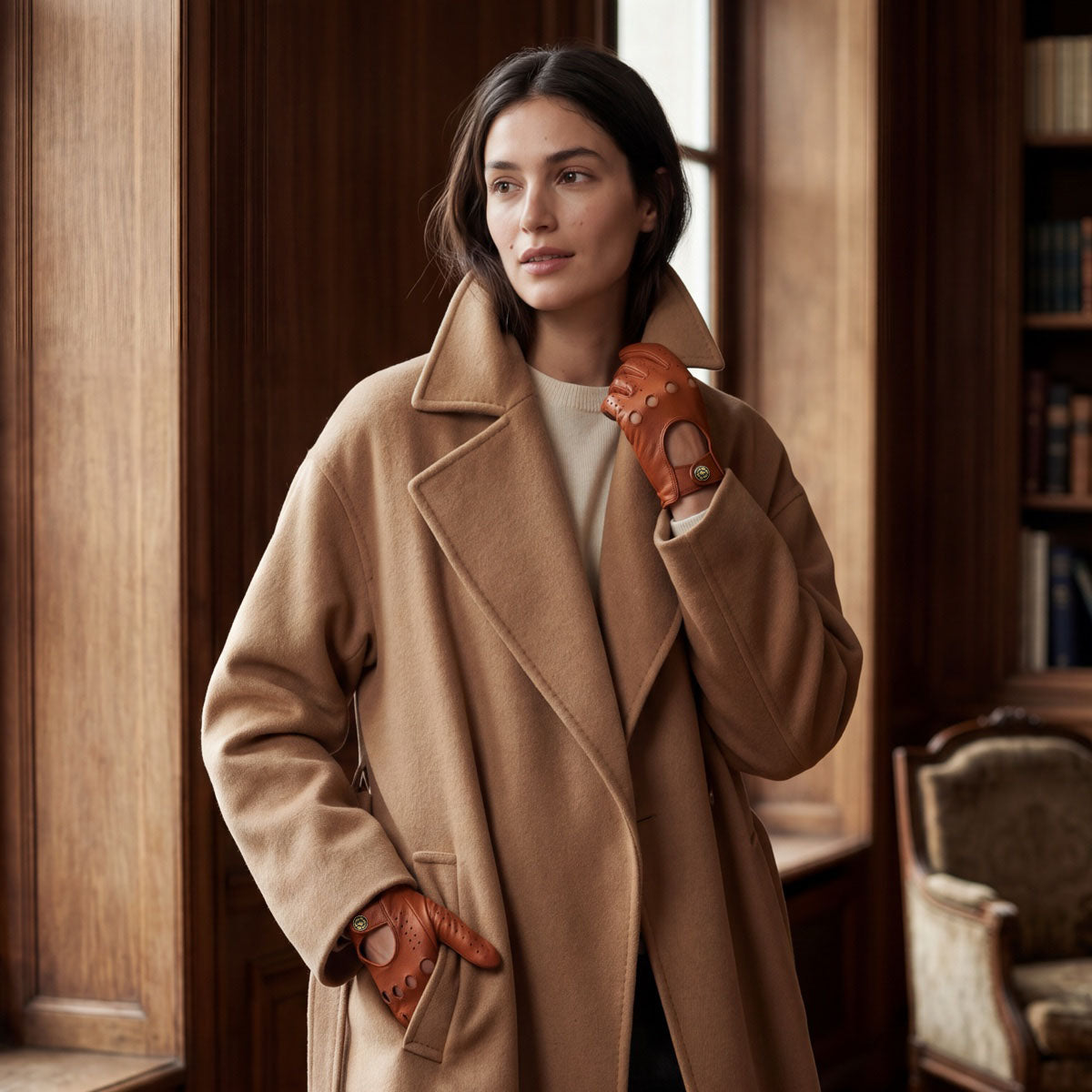 CD4010 (cognac) - Women's Italian Leather Driving Gloves — photo 7 of 10