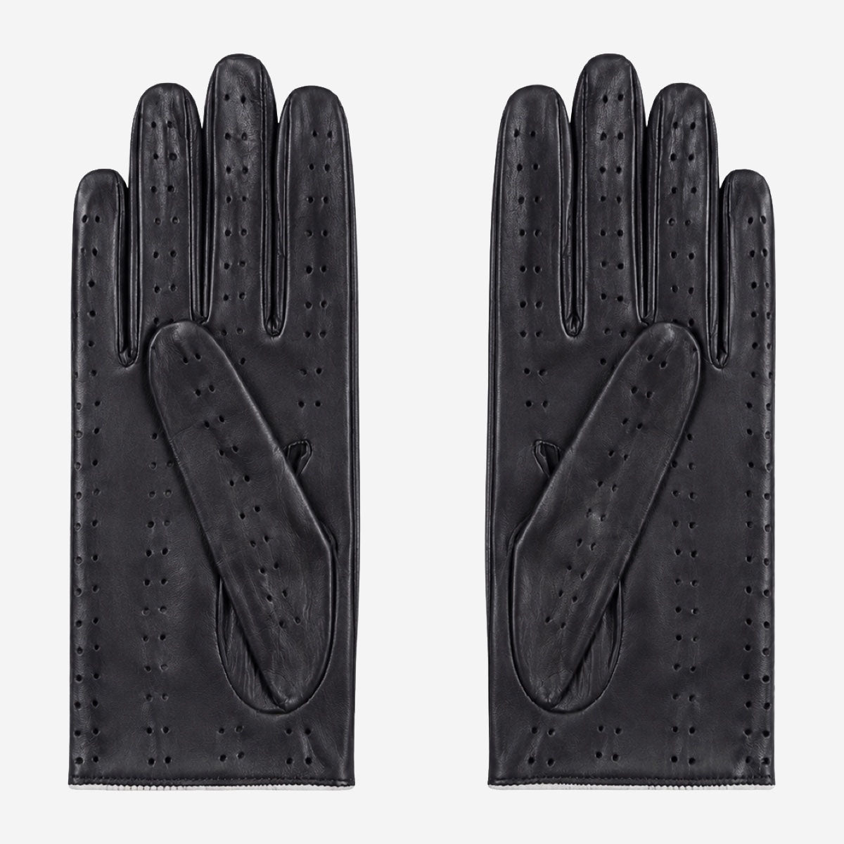 CD4050 (black/white) - Women’s Italian lambskin driving gloves with contrast trim — photo 2 of 10