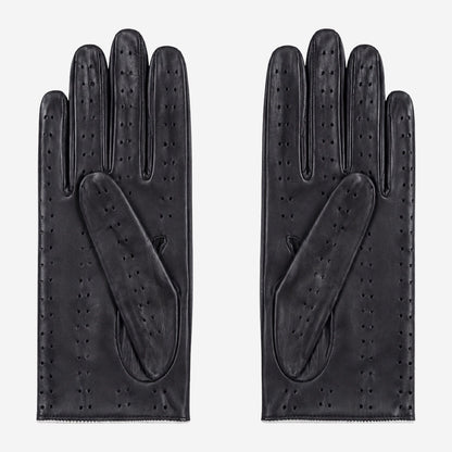 CD4050 (black/white) - Women’s Italian lambskin driving gloves with contrast trim — photo 2 of 10
