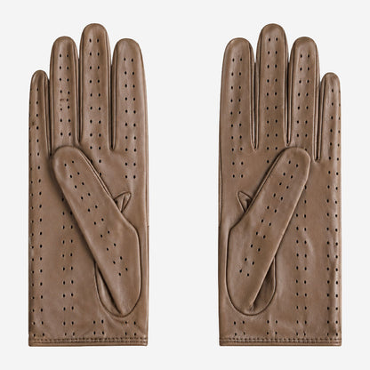 CD4378 (camel) - Women's sporty Italian leather driving gloves — photo 2 of 10