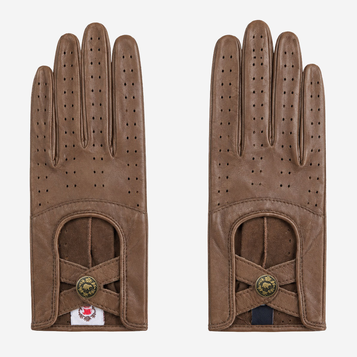CD4378 (camel) - Women's sporty Italian leather driving gloves — photo 1 of 10