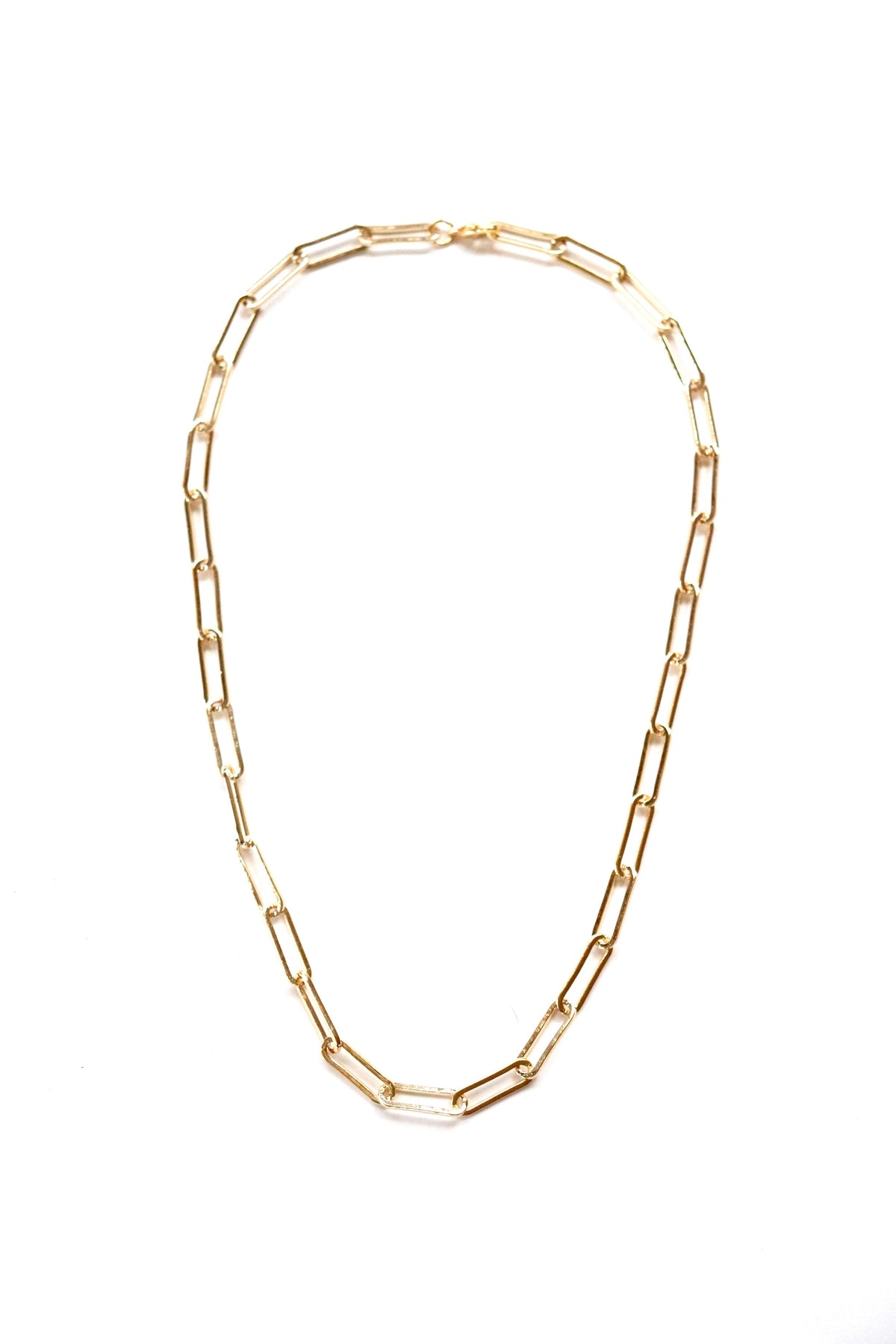 Gold Paperclip Chain Necklace - Water resistant and stainless steel