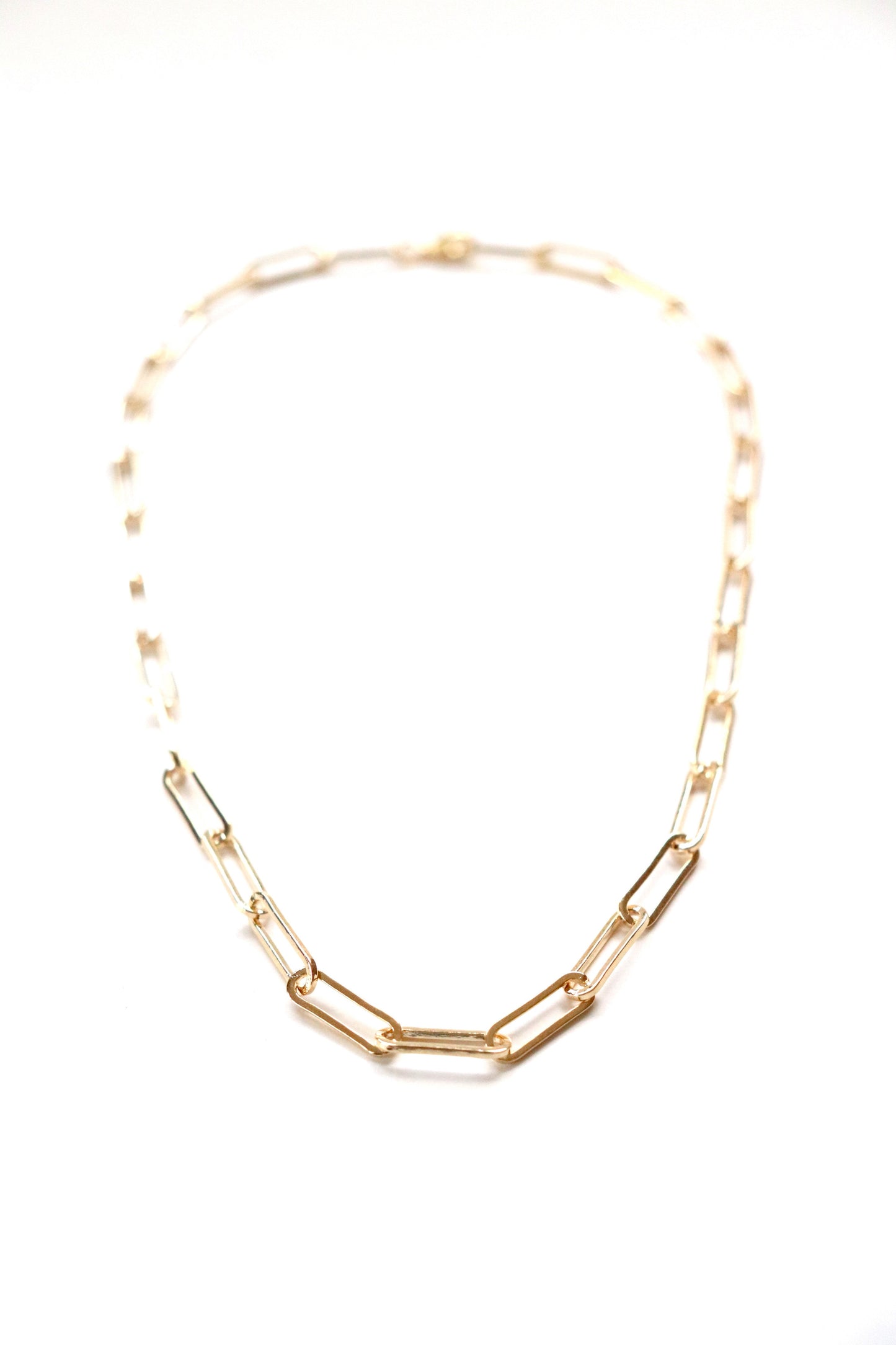 Gold Paperclip Chain Necklace - Water resistant and stainless steel