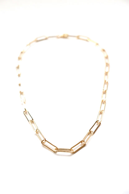 Gold Paperclip Chain Necklace - Water resistant and stainless steel