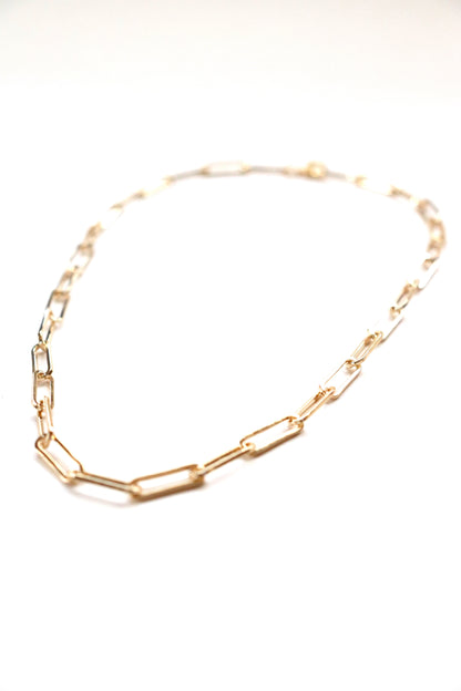 Gold Paperclip Chain Necklace - Water resistant and stainless steel