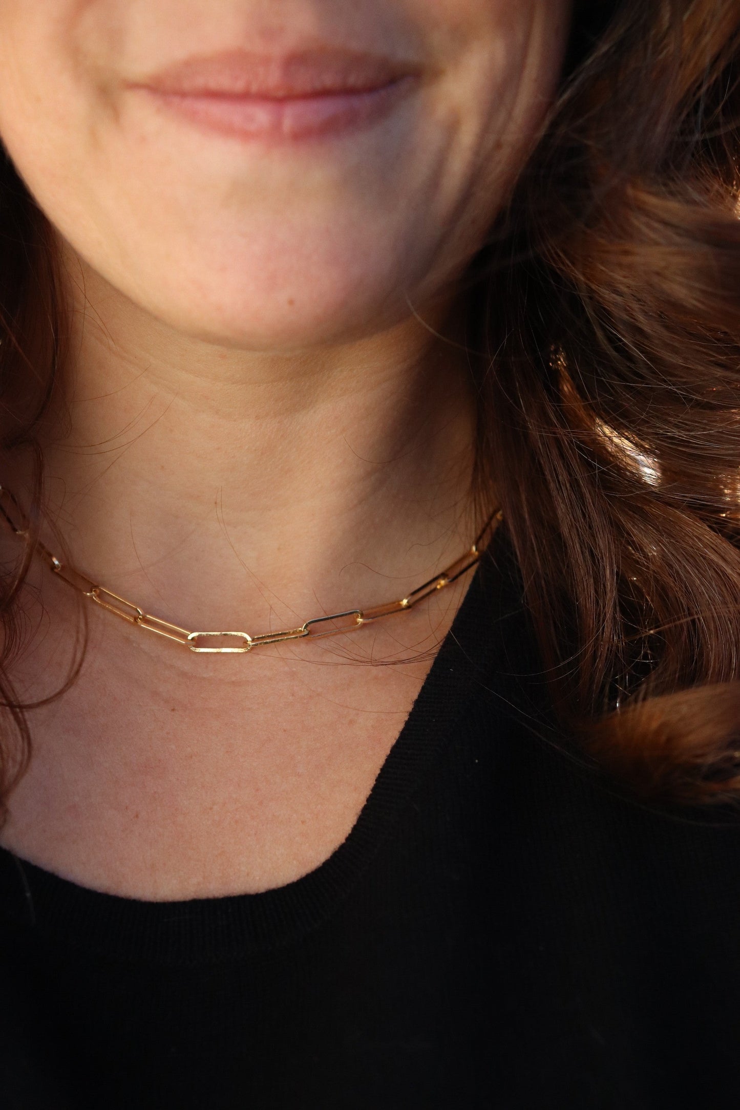 Gold Paperclip Chain Necklace - Water resistant and stainless steel