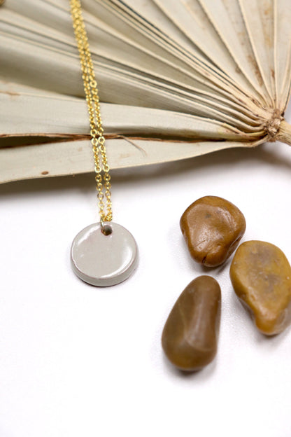 Hope Necklace - Light Grey (Ceramic and Gold)