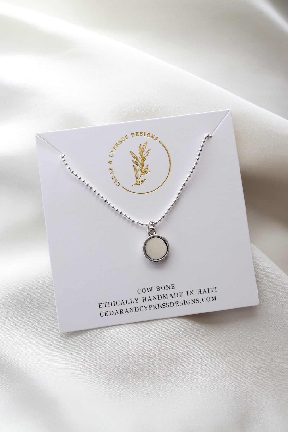 Angie Necklace - Silver Bone