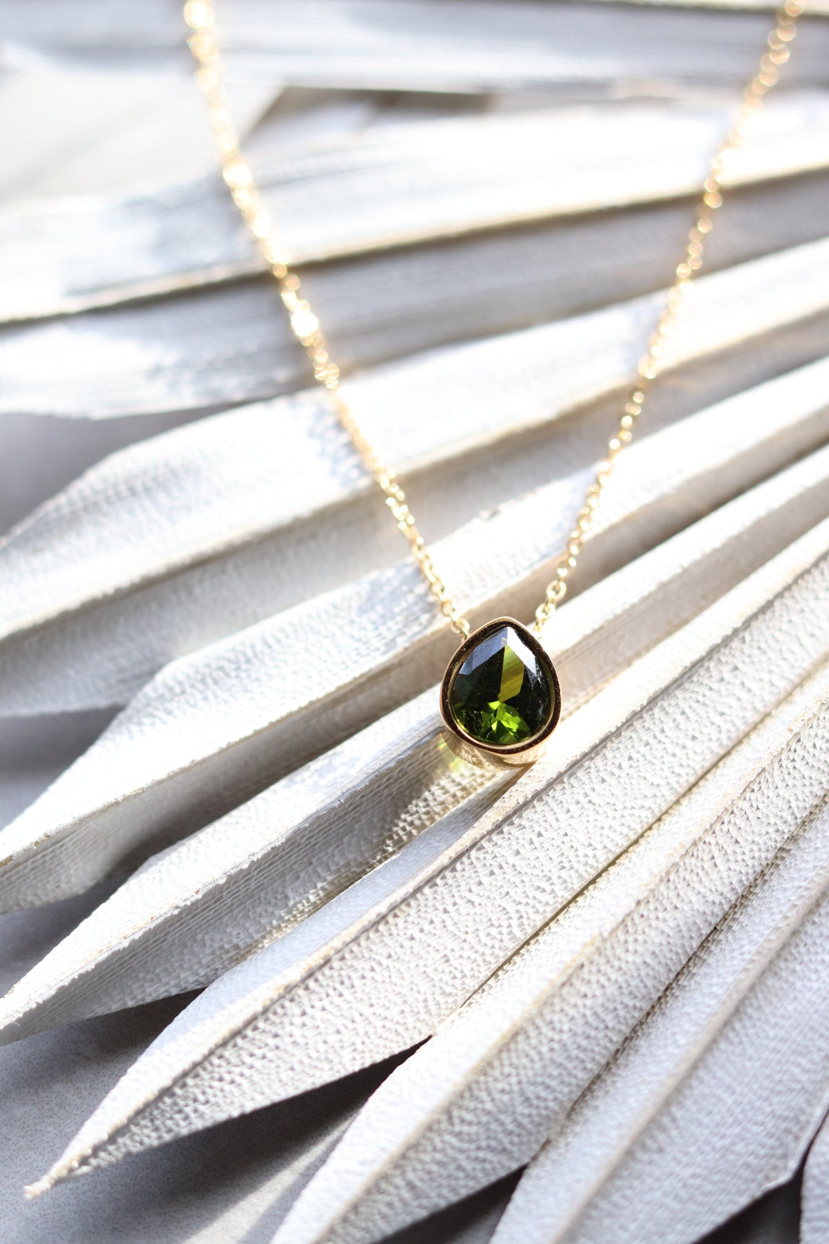 Kate Necklace - Green (Stainless Steel)