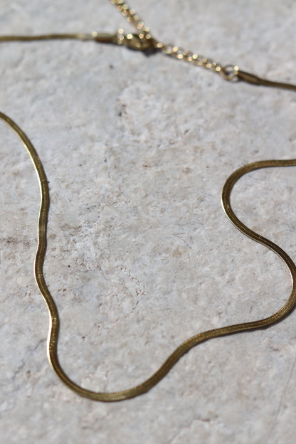 Short Snake Chain Necklace - Water Resistant