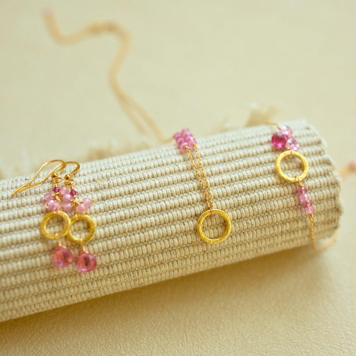 Pink Tourmaline Solara Earrings