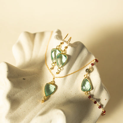 Green Amethyst Gold Isla Necklace