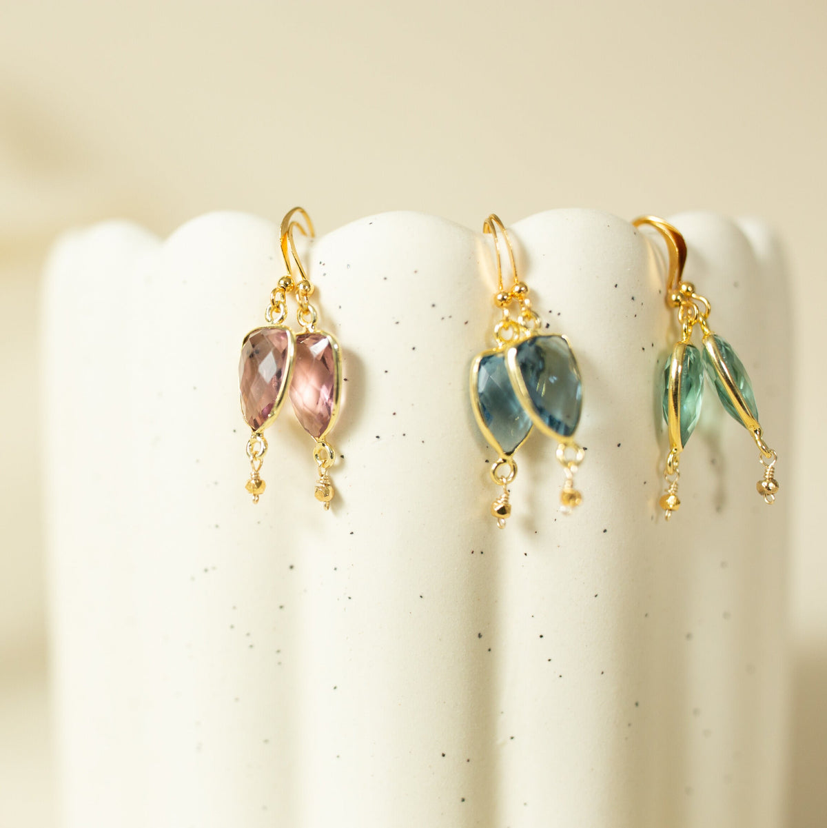 Green Amethyst Gold Isla Earrings