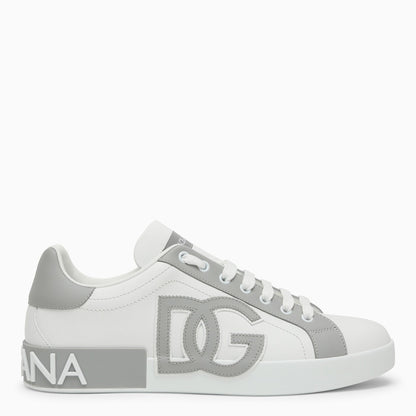 Dolce&Gabbana Portofino White/Grey Leather Trainer