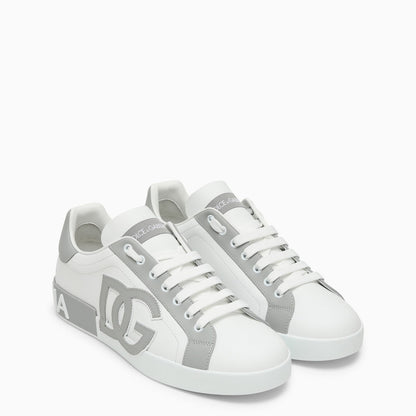 Dolce&Gabbana Portofino White/Grey Leather Trainer