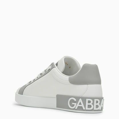 Dolce&Gabbana Portofino White/Grey Leather Trainer
