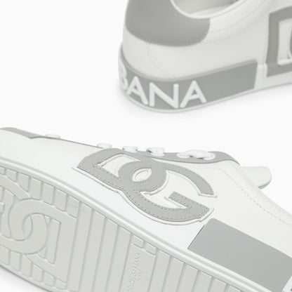 Dolce&Gabbana Portofino White/Grey Leather Trainer