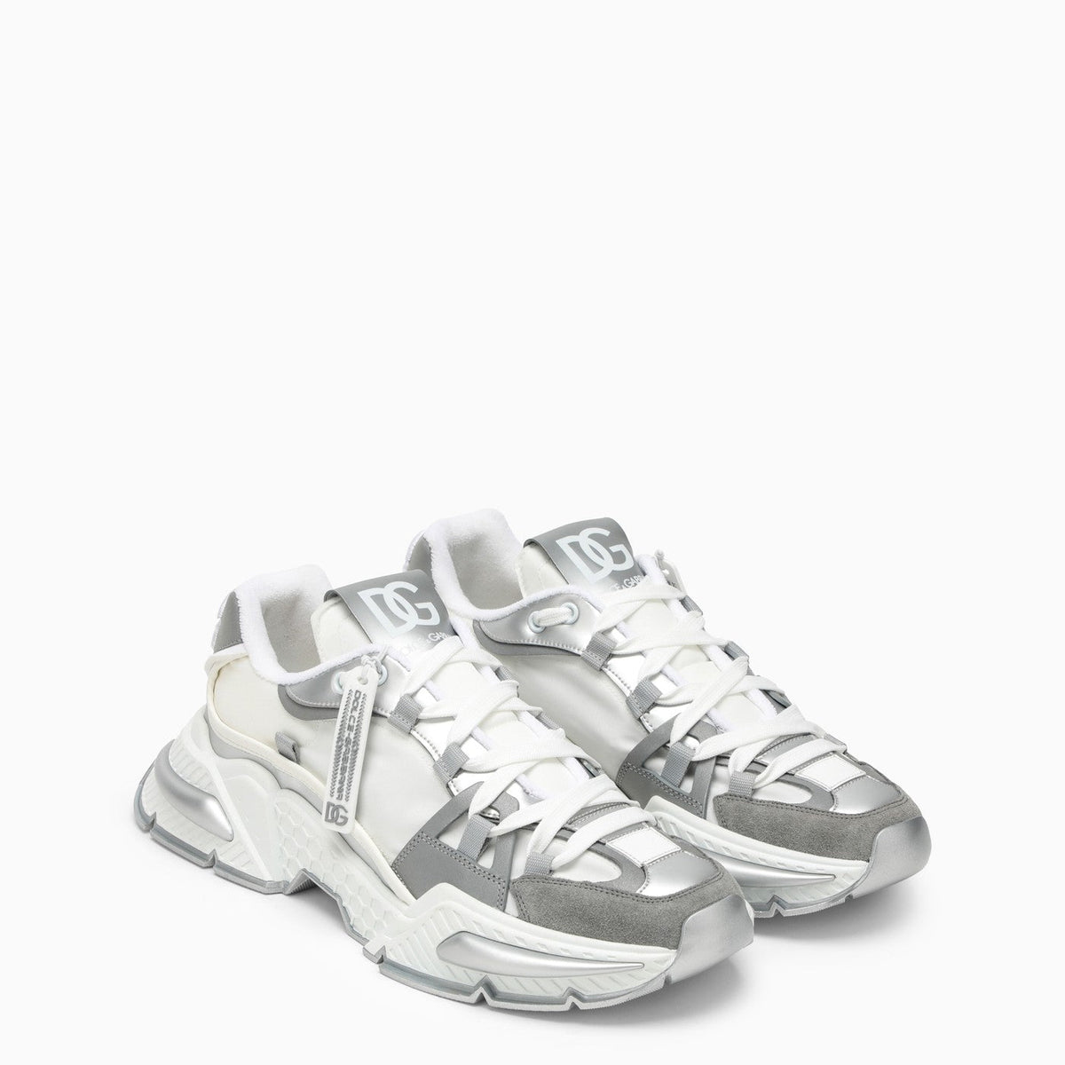 Dolce&Gabbana Air Master Silver/White Fabric Sneaker